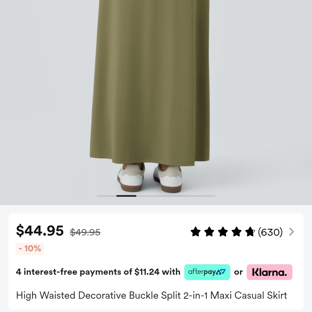 Olive Green Maxi Casual Skirt